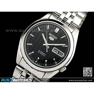 SEIKO 5 Automatic Watch See-thru Back, SNK361K1 Logo Background  Black