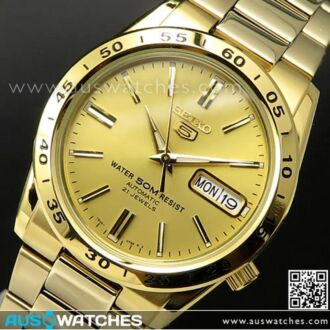 Seiko 5 Gold Tone Automatic Day Date Mens Watch SNKE06K1, SNKE06