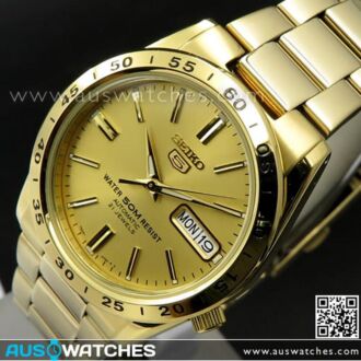 Seiko 5 Gold Tone Automatic Day Date Mens Watch SNKE06K1, SNKE06