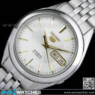 SEIKO 5 Automatic  Silver Gold Mens Watch See-thru Back SNKL17K1, SNKL17