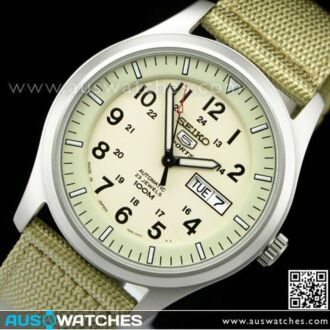 Seiko 5 Military Automatic 100m Mens Nylon Watch SNZG07J1, SNZG07
