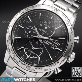 Seiko Chronograph Alarm World Time Mens Watch SPL049P1, SPL049