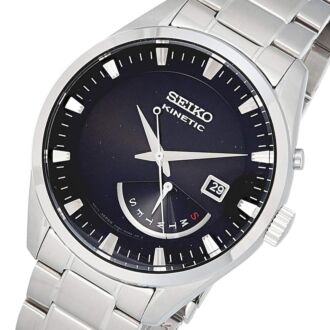 Seiko Kinetic  Day Date Stainless Steel Mens Watch SRN045P1
