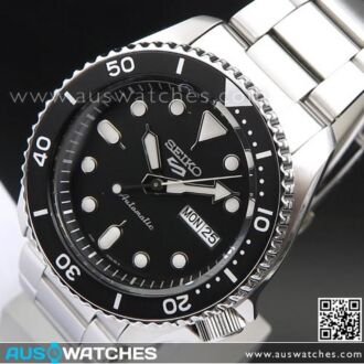 Seiko 5 Sports Black Dial Stainless Steel 100M Automatic Watch SRPD55K1, SRPD55
