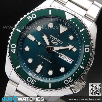 Seiko 5 Sports Green Dial Stainless Steel 100M Automatic Watch SRPD61K1, SRPD61