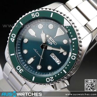 Seiko 5 Sports Green Dial Stainless Steel 100M Automatic Watch SRPD61K1, SRPD61