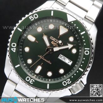 Seiko 5 Sports Green Dial Stainless Steel 100M Automatic Watch SRPD63K1, SRPD63