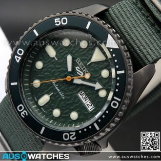 Seiko 5 Sports Green Silicone Strap 100M Automatic Watch SRPD77K1, SRPD77