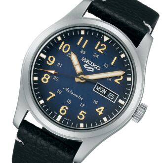 Seiko 5 Automatic Field Mid Size Military Leather Strap Watch SRPG39K1