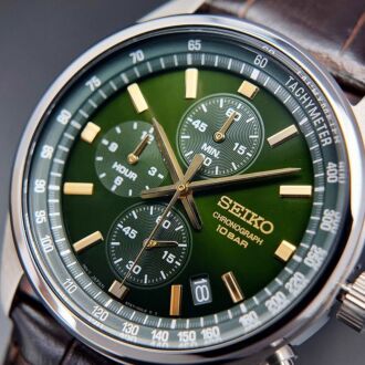 Seiko Chronograph Quartz Green Dial Men's Watch SSB385P1