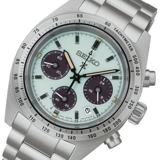 Seiko Prospex Speedtimer Youngtimer Pale Pink Sapphire Glass Watch SSC963P1