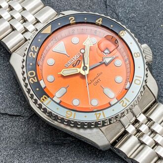 Seiko 5 Sports GMT Automatic Mikan Orange Dial Watch SSK005K1