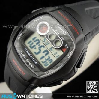 Casio Alarm 50M 10 Year battery Digital Watch W-210-1CV, W210