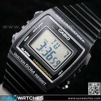 Casio Unisex Alarm Stopwatch Black Watch W-215H-1AV, W215H