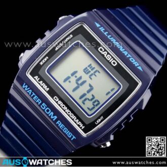 Casio Unisex Alarm Stopwatch Dark Blue Watch W-215H-2AV, W215H