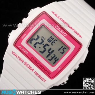 Casio Unisex Alarm Stopwatch White Watch W-215H-7A2V, W215H