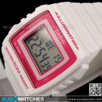 Casio Unisex Alarm Stopwatch White Watch W-215H-7A2V, W215H