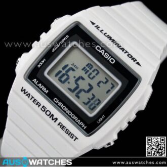 Casio Unisex Alarm Stopwatch White Watch W-215H-7AV, W215H