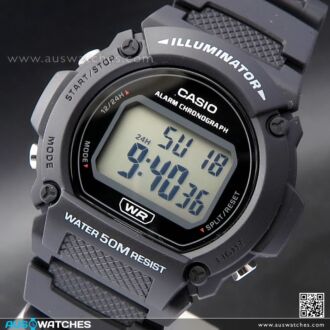 Casio Digital Alarm Watch W-219H-1AV, W219H