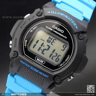 Casio Digital Alarm Watch W-219H-2A2, W219H