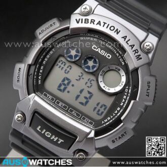 Casio 10Yrs Battery Vibration 5 alarm Sport Watch W-735H-1A3, W735H