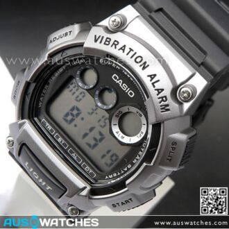 Casio 10Yrs Battery Vibration 5 alarm Sport Watch W-735H-1A3, W735H