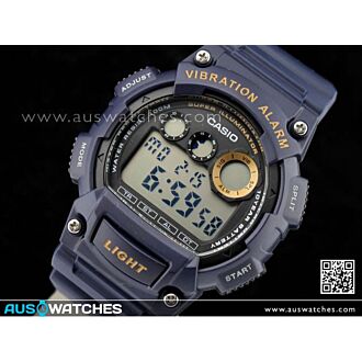 Casio 10Yrs Battery Vibration 5 alarm Sport Watch W-735H-2AV, W735H