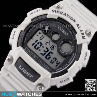 Casio 10Yrs Battery Vibration 5 alarm Light Gray Sport Watch W-735H-8A2V, W735H