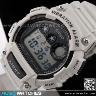 Casio 10Yrs Battery Vibration 5 alarm Light Gray Sport Watch W-735H-8A2V, W735H
