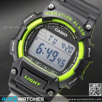 Casio Vibration Alarm 100M Digital Watch W-736H-3AV, W736H