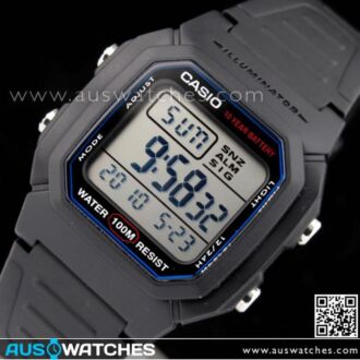 Casio Mens Multi Alarm Digital Watch W-800H-1AV, W800H