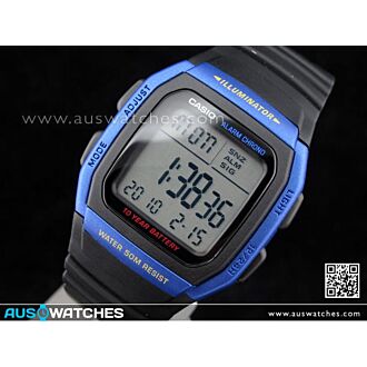 Casio Dual time 50M WR Stopwatch Digital Sport Watch W-96H-2A, W96H