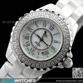 I.s Ceramic Sapphire mother of pearl face Ladies Watch WDD8271L-R