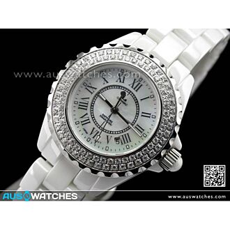 I.s Ceramic Sapphire mother of pearl face Ladies Watch WDD8271L-R