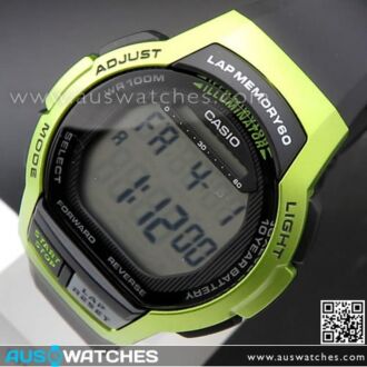 Casio Stopwatch Alarm Digital Watch WS-1000H-3AV, WS1000H