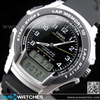 Casio Digital Analog Black Sports Runners Watch WS-300-1B, WS300