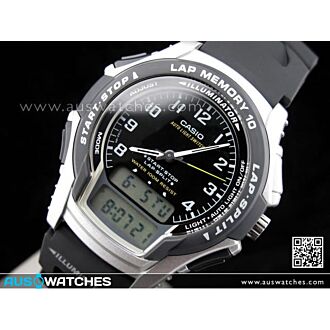 Casio Digital Analog Black Sports Runners Watch WS-300-1B, WS300