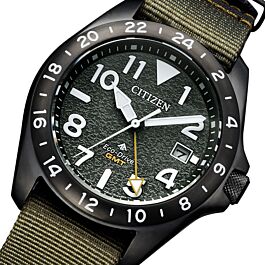 Citizen Promaster Land GMT Eco-Drive Sapphire Nylon Green 200M