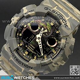 BUY Casio G-Shock Camouflage World time Military Watch GA-100CM-5A, GA100CM  - Buy Watches Online | CASIO AUS Watches