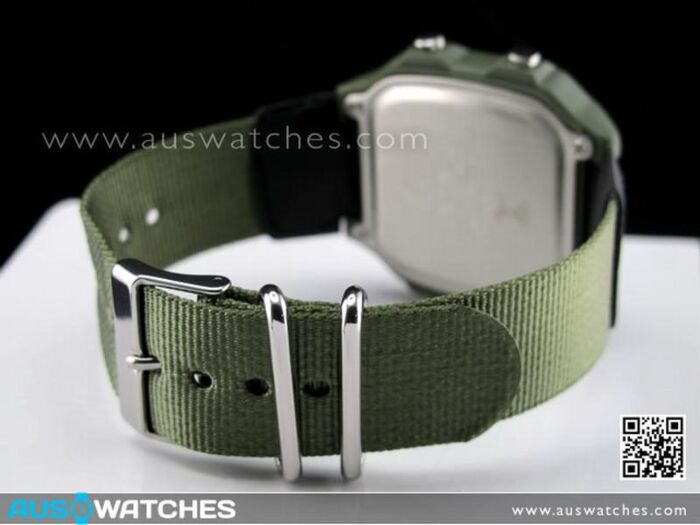 BUY Casio 10Yrs Battery Alarms Military Cloth Band Watch AE