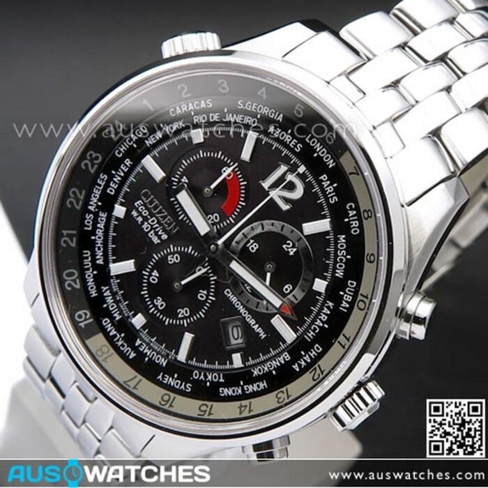 Citizen Eco-Drive Sapphire Chronograph World Time Watch AT0365-56E