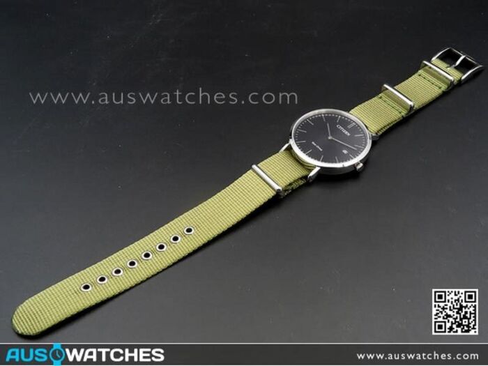 Citizen Eco-Drive Sapphire Nylon Strap Watch AU1080-38E
