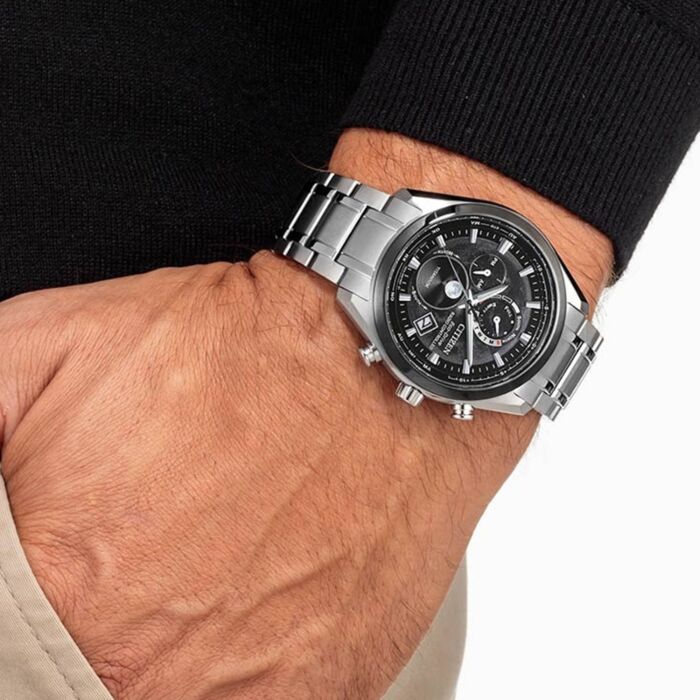 ぴよりーなCITIZEN　オートマチック　men's腕時計 Citizen BY1018-80X นาฬิกาผู้ชาย Eco-Drive Tsuki-yomi Radio