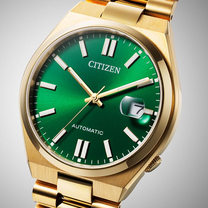 Citizen Automatic Green Dial Gold Mens Watch NJ0152-51X