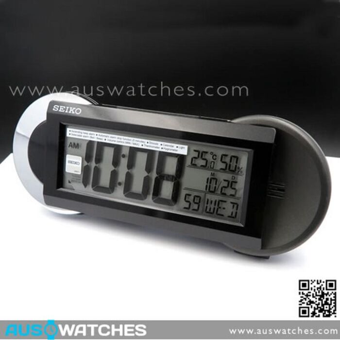 BUY Seiko Desk Digital Clock With Thermo & Hygro Meter QHL071K Buy