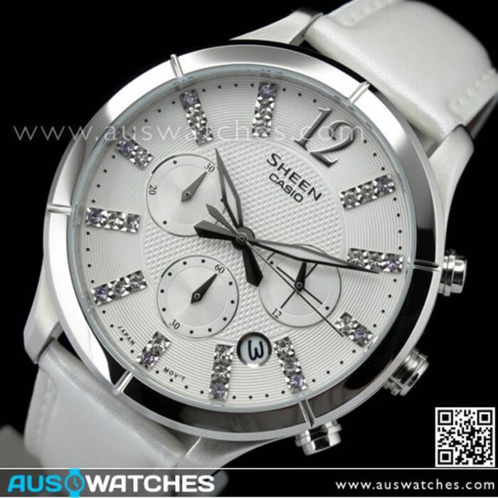 Trampolín Olla de crack Aditivo BUY Casio Sheen Chronograph Swarovski Elements SHE-5020L-7A, SHE5020L - Buy  Watches Online | CASIO AUS Watches