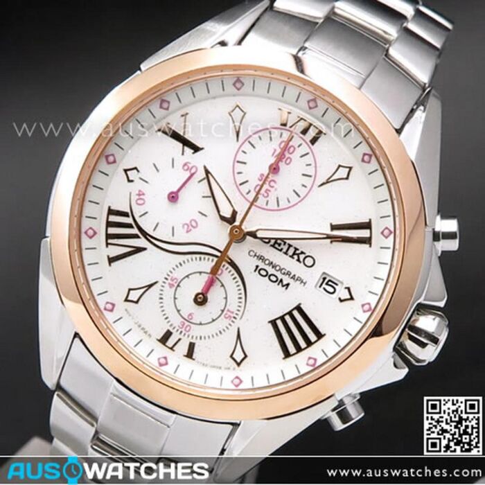 BUY Seiko Criteria Chronograph Rose Gold Ladies Watch SNDZ12P1, SNDZ12 -  Buy Watches Online | SEIKO AUS Watches