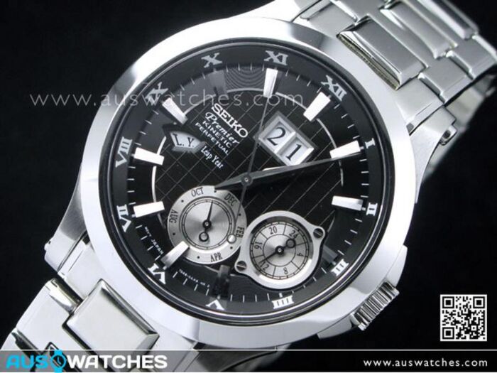 BUY Seiko Premier Kinetic Perpetual Sapphire Watch SNP003P1 - Buy