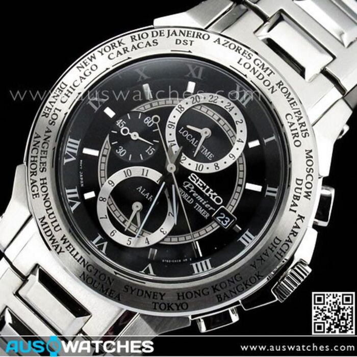 BUY Seiko Premier World Timer Alarm 100m men s watch SPL009P1