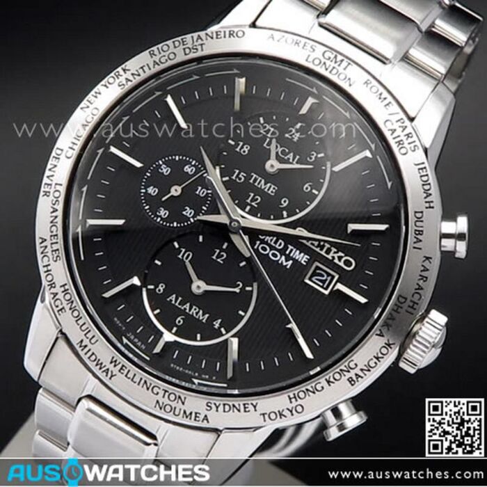 BUY Seiko Chronograph Alarm World Time Mens Watch SPL049P1 SPL049